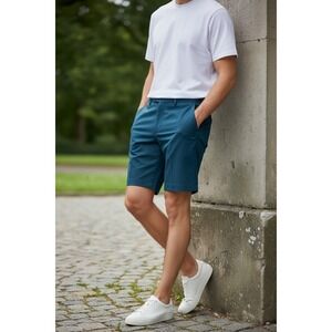Peter Millar Crown Sport Men's Size 33 blue‎ Flat Front Performance Golf Shorts